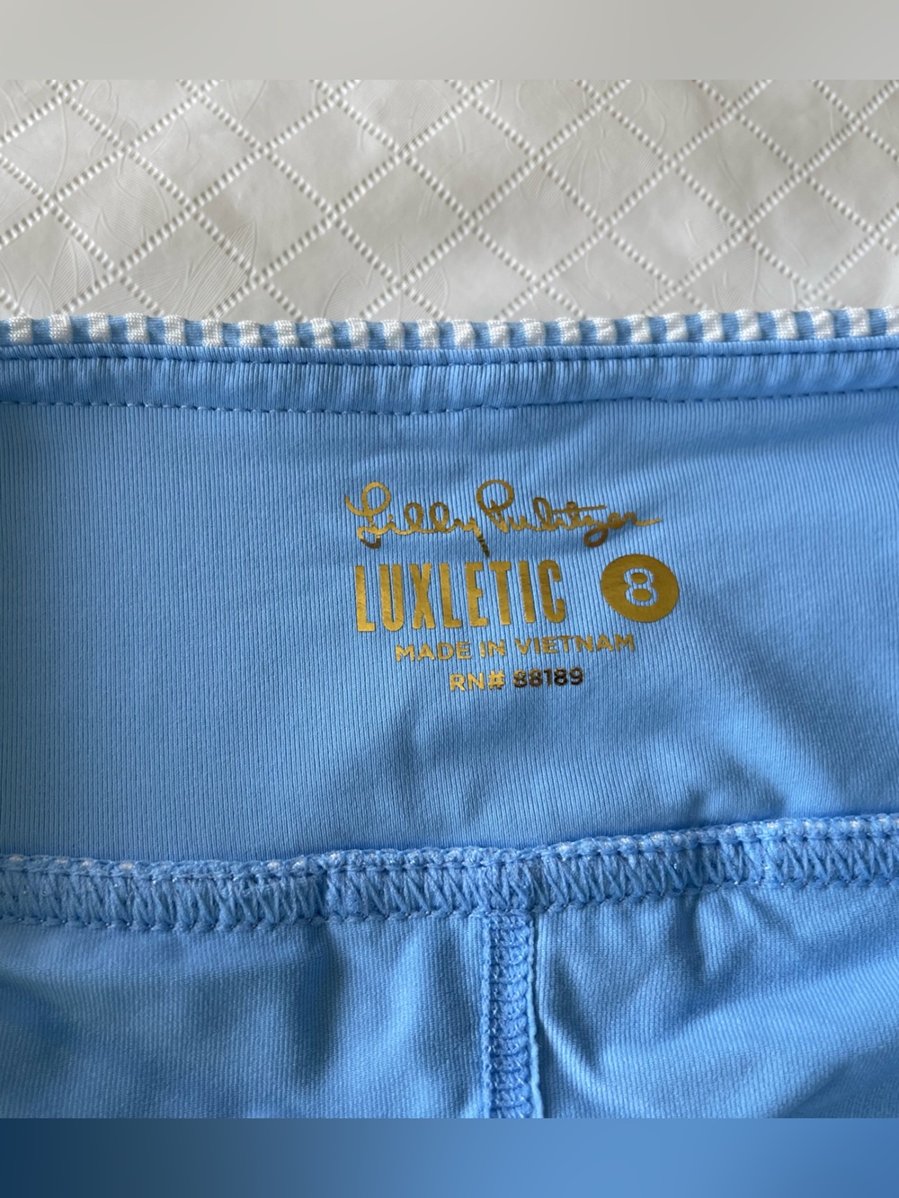 LILLY PULITZER “Luxletic” Blue Striped pleated skort with Embroidered Hem - Picture 3 of 7